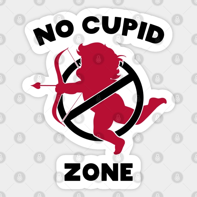 No Cupid Zone Sticker by MZeeDesigns